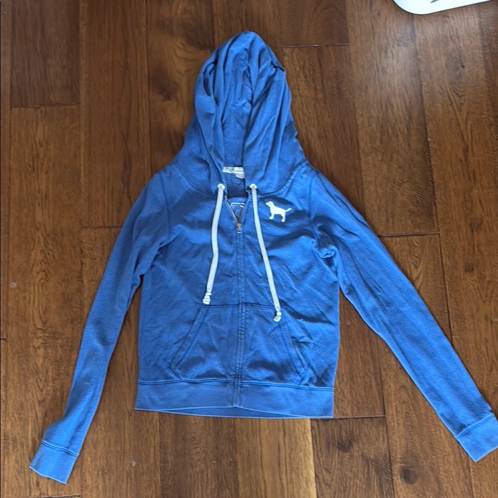 PINK Victoria's Secret Blue Zip-Up Hoodie